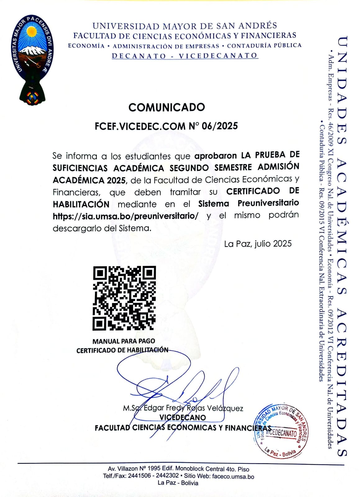 COMUNICADO