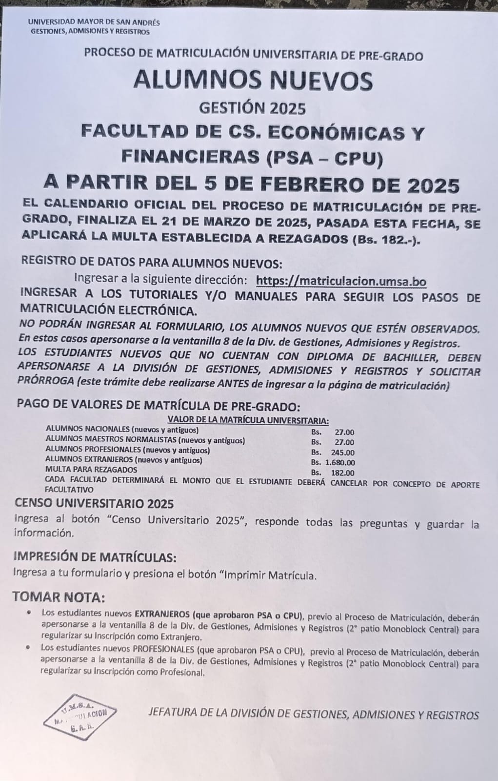 PROCESO DE MATRICULACION ALUMNOS NUEVOS